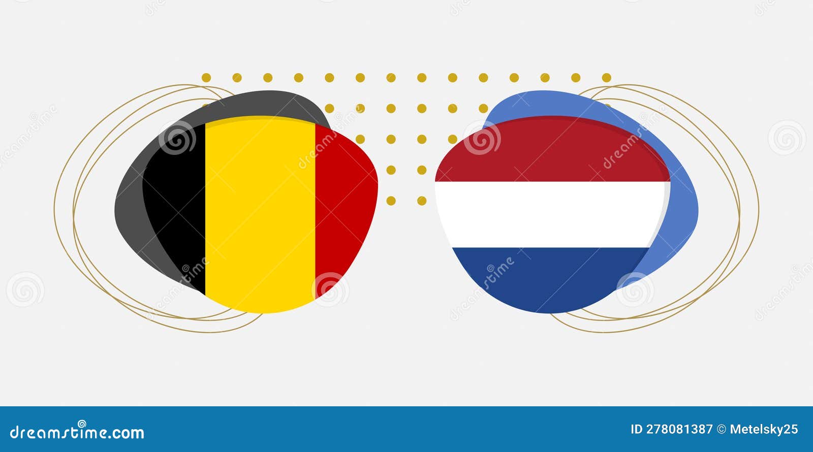 belgium and netherlands flags. dutch and belgian national s with abstract background and geometric s.